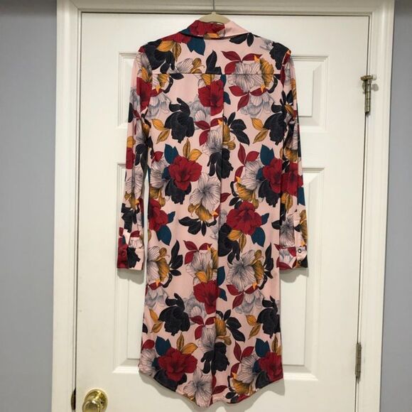 NWT Anatomie Cassie Secret Garden Pink Floral UV Protection Shirt Dress Sz Small - Picture 12 of 14
